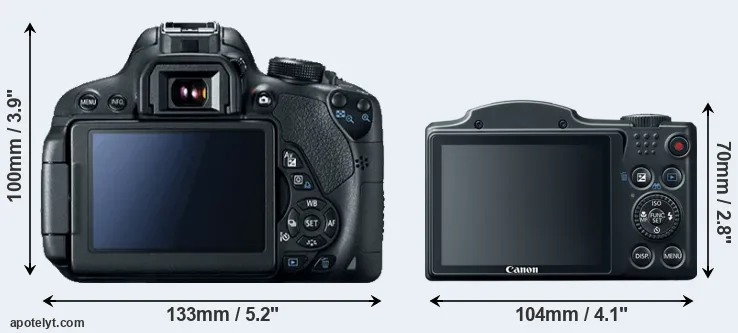 Comparison 700D or SX500 rear