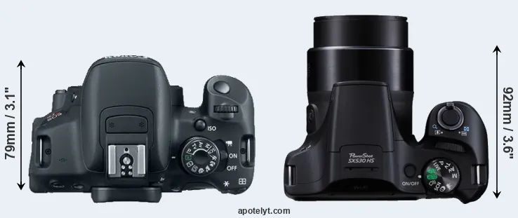 Compare 700D versus SX530 top