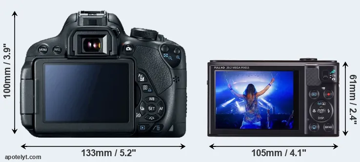 Comparison 700D or SX610 rear