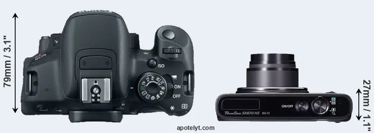 Compare 700D versus SX610 top