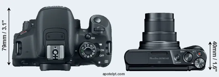Compare 700D versus SX740 top