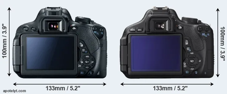 Comparison 700D or T3i rear