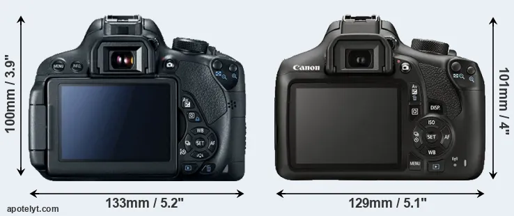 Comparison 700D or T6 rear