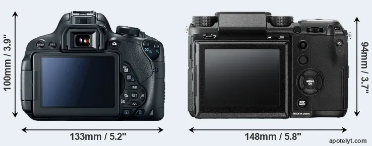 Comparison 700D or GFX 50S rear