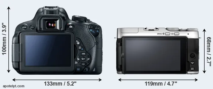 Comparison 700D or X-A7 rear