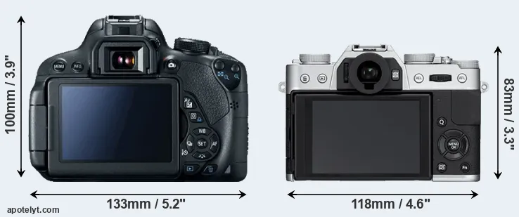 Comparison 700D or X-T10 rear