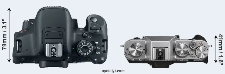 Compare 700D versus X-T10 top
