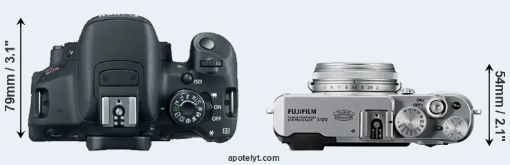 Compare 700D versus X100 top