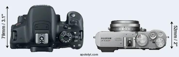 Compare 700D versus X100F top