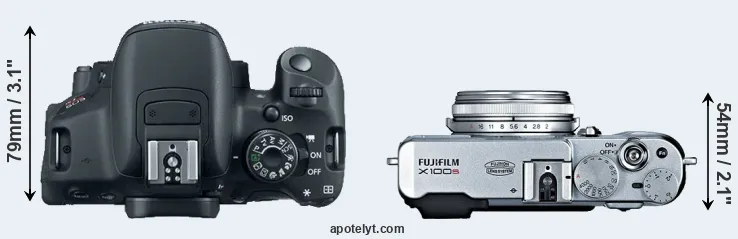 Compare 700D versus X100S top