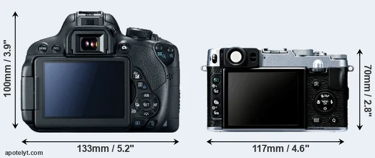 Comparison 700D or X20 rear