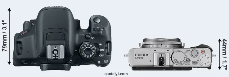 Compare 700D versus X70 top