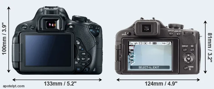 Comparison 700D or V-LUX 3 rear