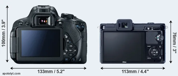 Comparison 700D or V1 rear