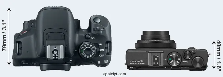 Compare 700D versus Coolpix A top