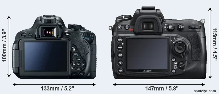 Comparison 700D or D300S rear