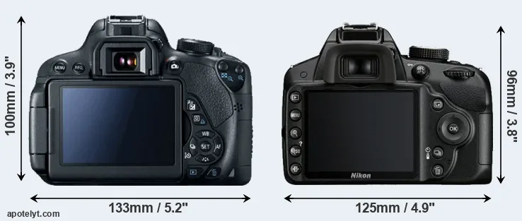 Comparison 700D or D3200 rear