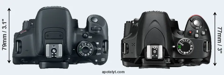 Compare 700D versus D3200 top