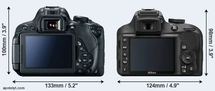 Comparison 700D or D3300 rear