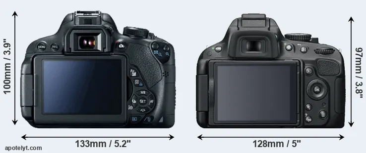 Comparison 700D or D5100 rear
