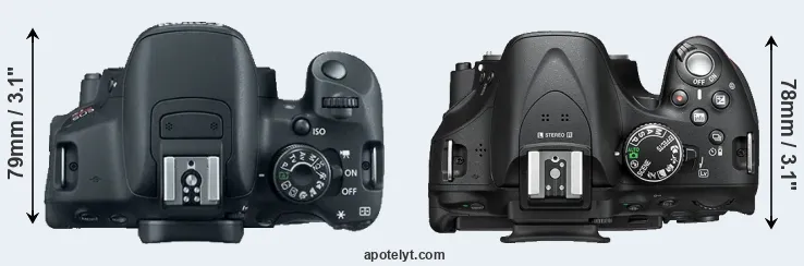 Compare 700D versus D5200 top