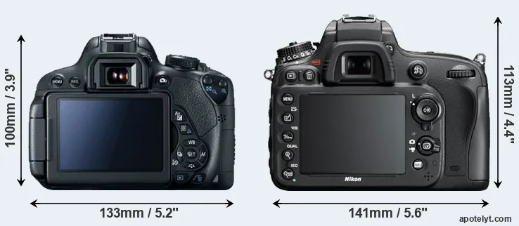 Comparison 700D or D610 rear