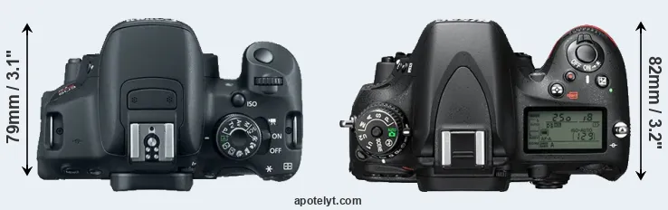 Compare 700D versus D610 top