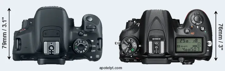 Compare 700D versus D7200 top