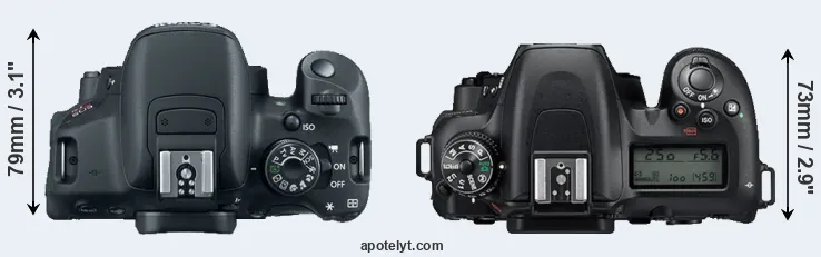 Compare 700D versus D7500 top