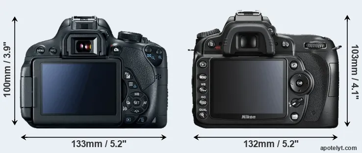 Comparison 700D or D90 rear