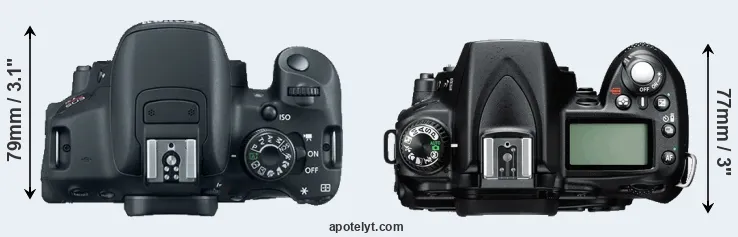 Compare 700D versus D90 top