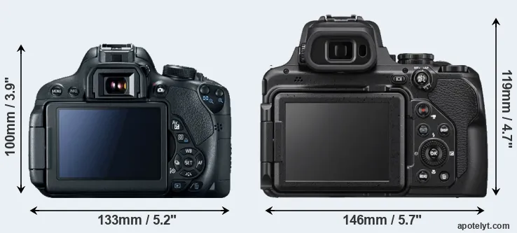 Comparison 700D or P1000 rear