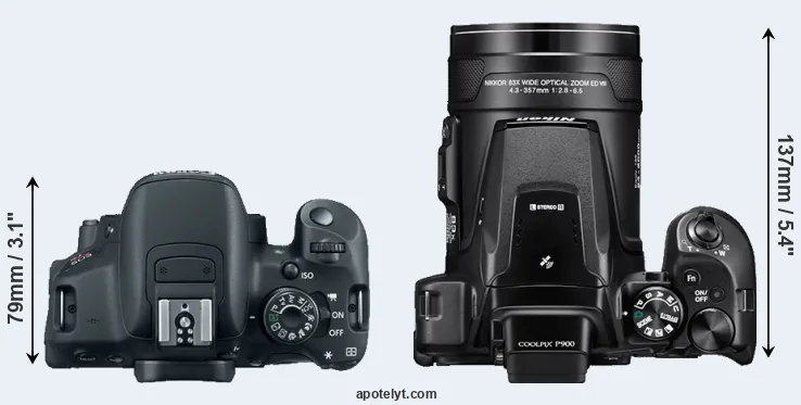 Compare 700D versus P900 top