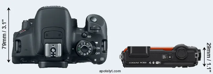 Compare 700D versus W300 top