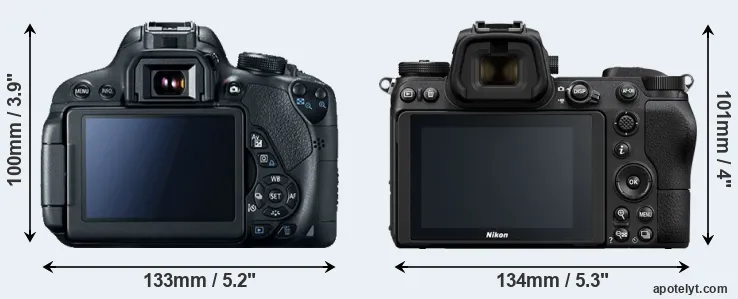 Comparison 700D or Z6 rear