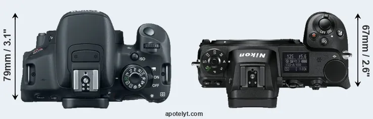 Compare 700D versus Z6 top
