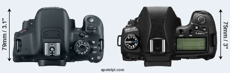 Compare 700D versus E-30 top