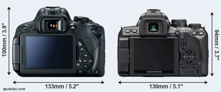 Comparison 700D or E-620 rear