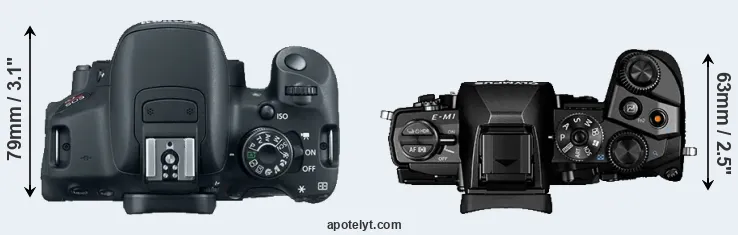 Compare 700D versus E-M1 top