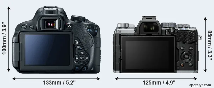 Comparison 700D or E-M5 III rear