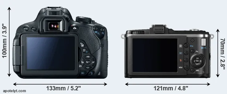 Comparison 700D or E-P2 rear