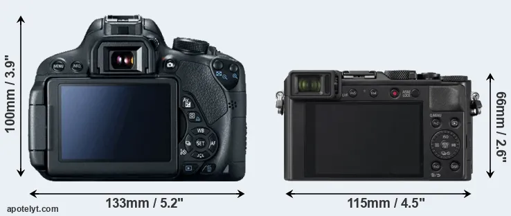 Comparison 700D or LX100 II rear