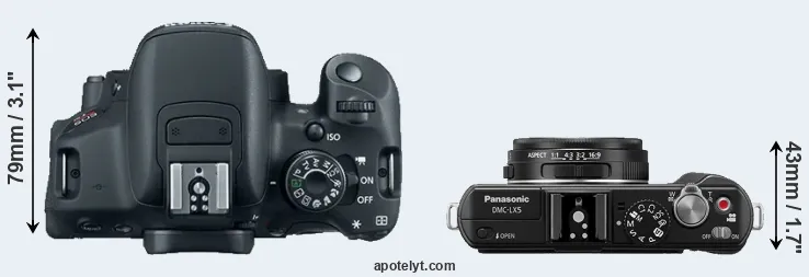 Compare 700D versus LX5 top