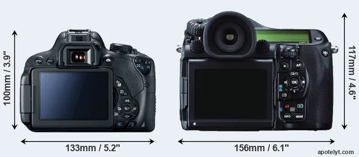 Comparison 700D or 645Z rear