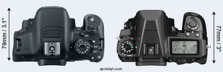 Compare 700D versus K-3 II top
