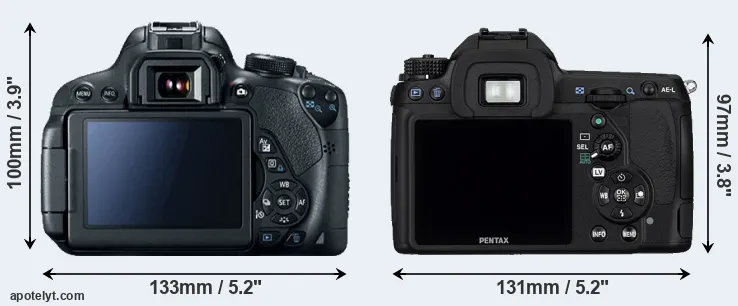 Comparison 700D or K-5 rear