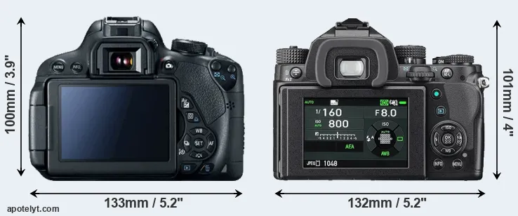 Comparison 700D or KP rear