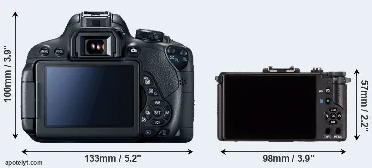 Comparison 700D or Pentax Q rear