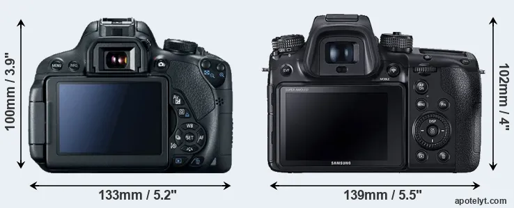 Comparison 700D or NX1 rear