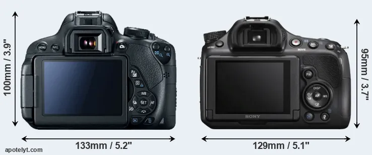 Comparison 700D or A58 rear
